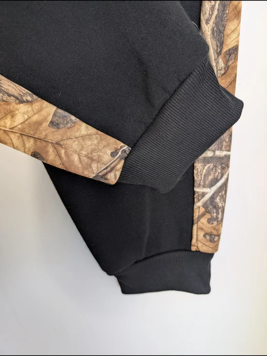 Realtree Black Joggers with Camo Side Panels and Orange Accents - Picture 7 of 14